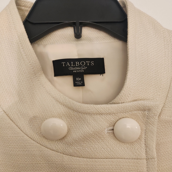 Talbots Cream Woven Tweed Jacket, 10P - Picture 3 of 7